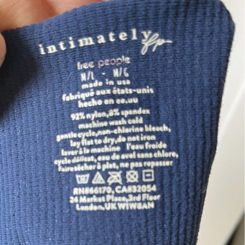 Free People Intimately Meg Crop Top Navy Blue Tank Bra Size M/L Y2K Boho NWOT - Picture 6 of 6